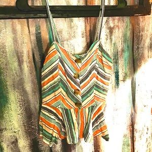 Style Envy Women’s Striped Peplum Top Cami Size S